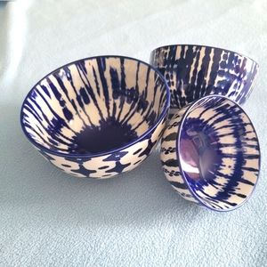 West Elm Indigo Tie Dye Bowls